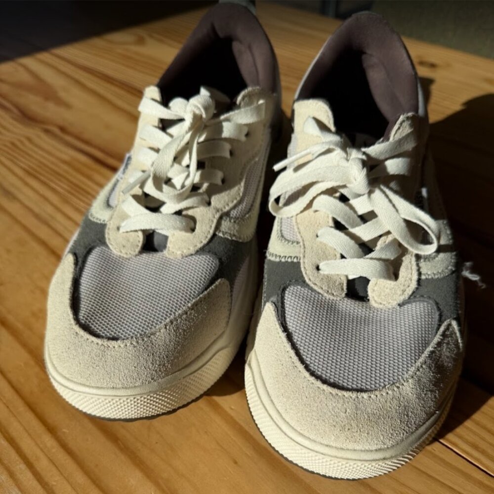 Vans Beige, Gray & Cream Low-Top Sneakers